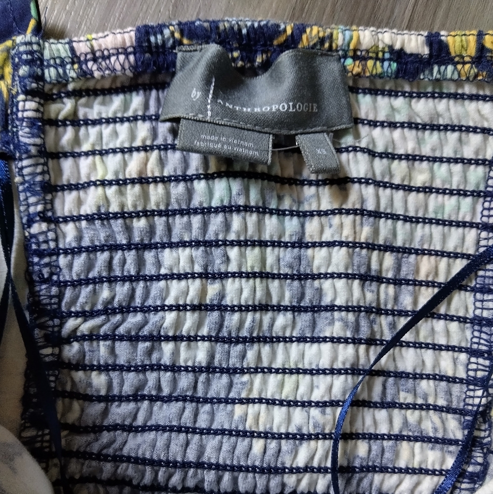 Anthropologie Cinched Floral Tube Top NWOT - Picture 6 of 11